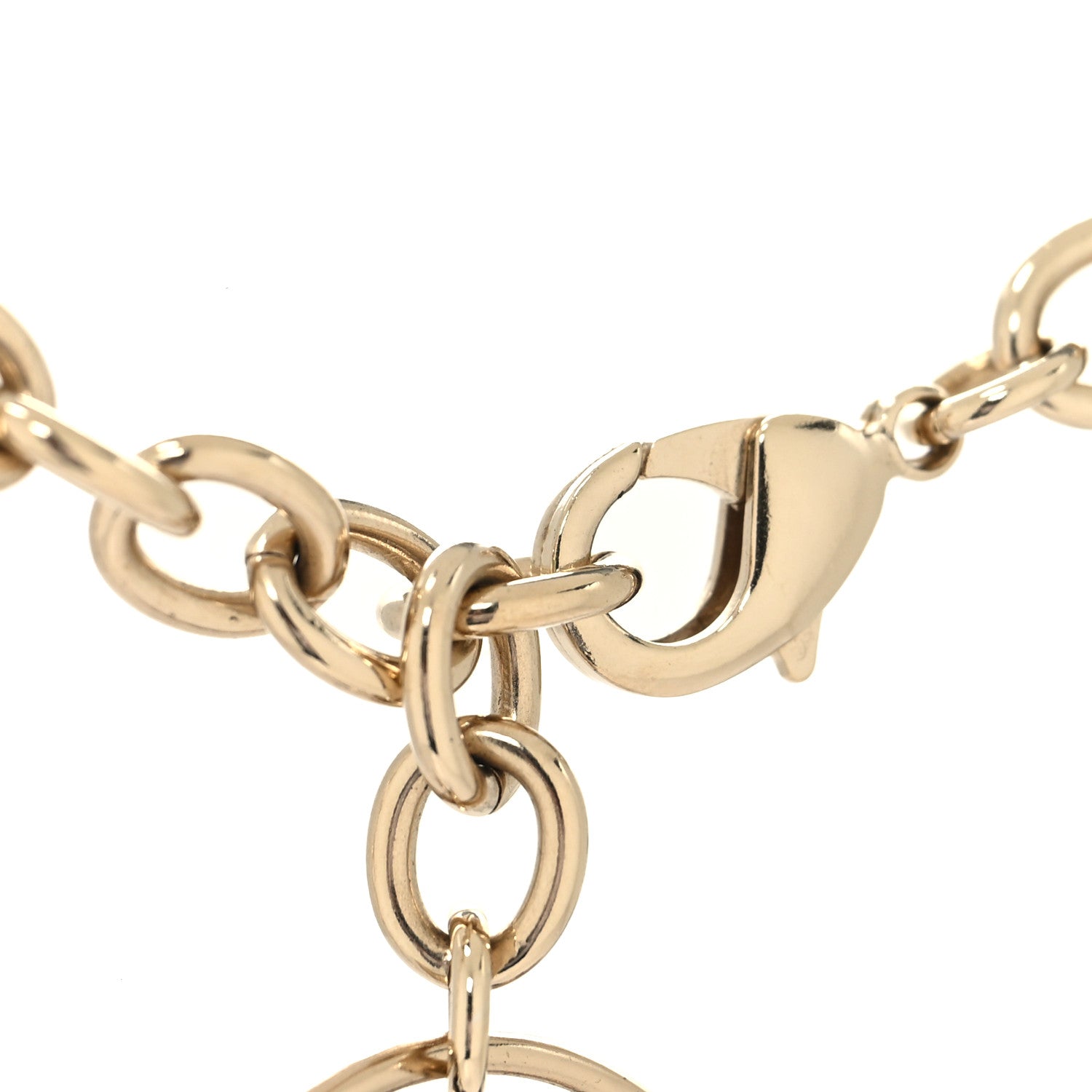Chanel Lambskin Chain Logo Short Necklace Gold Black 4 of 5