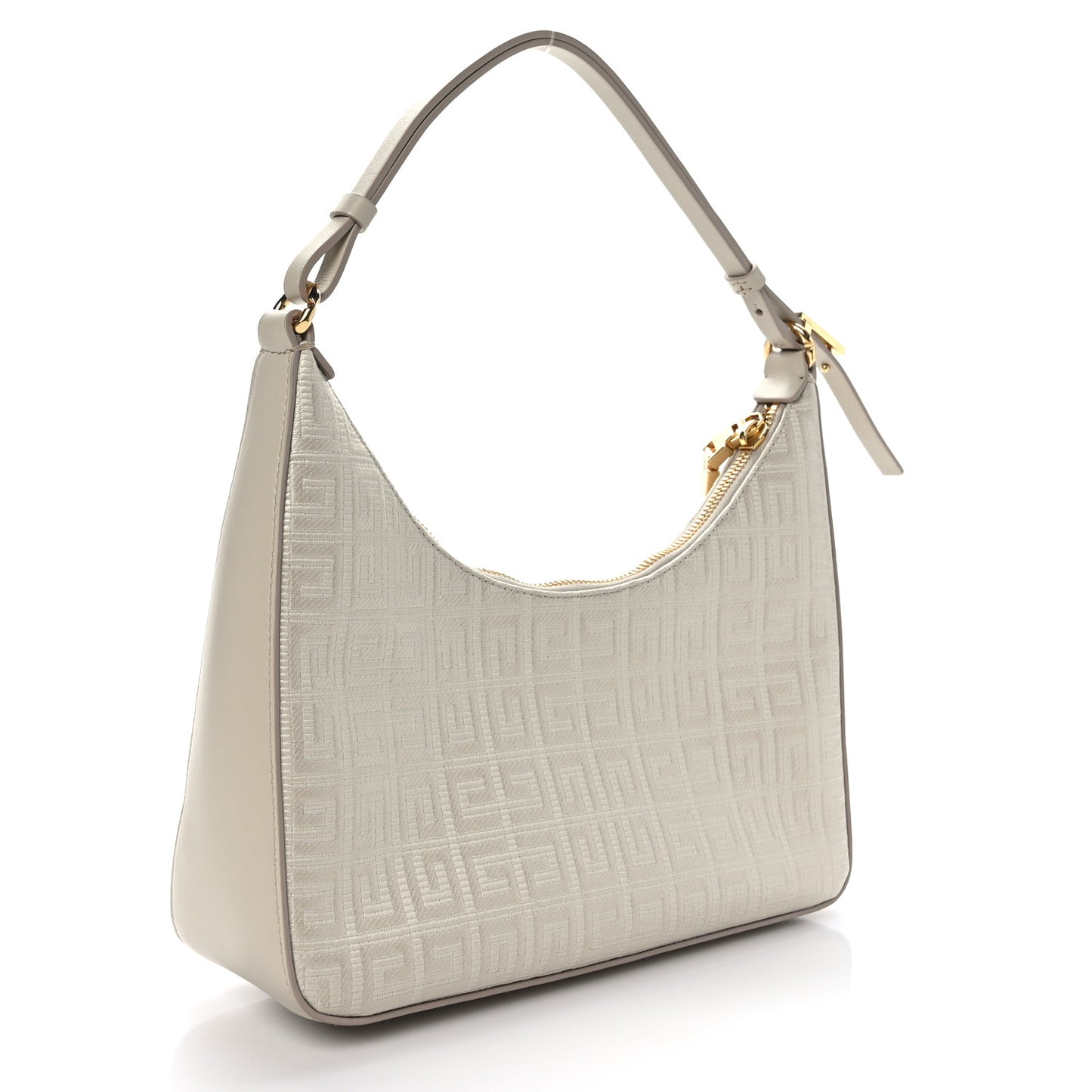 Coated Canvas Logo 4G Embossed Small Moon Cut Out Shoulder Bag Natural Beige