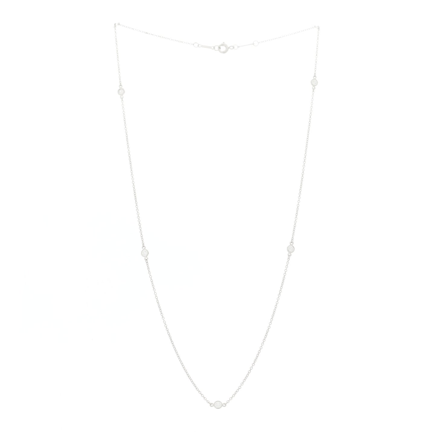 Platinum Diamond .30ctw Elsa Peretti Diamonds by the Yard 5 Station Necklace