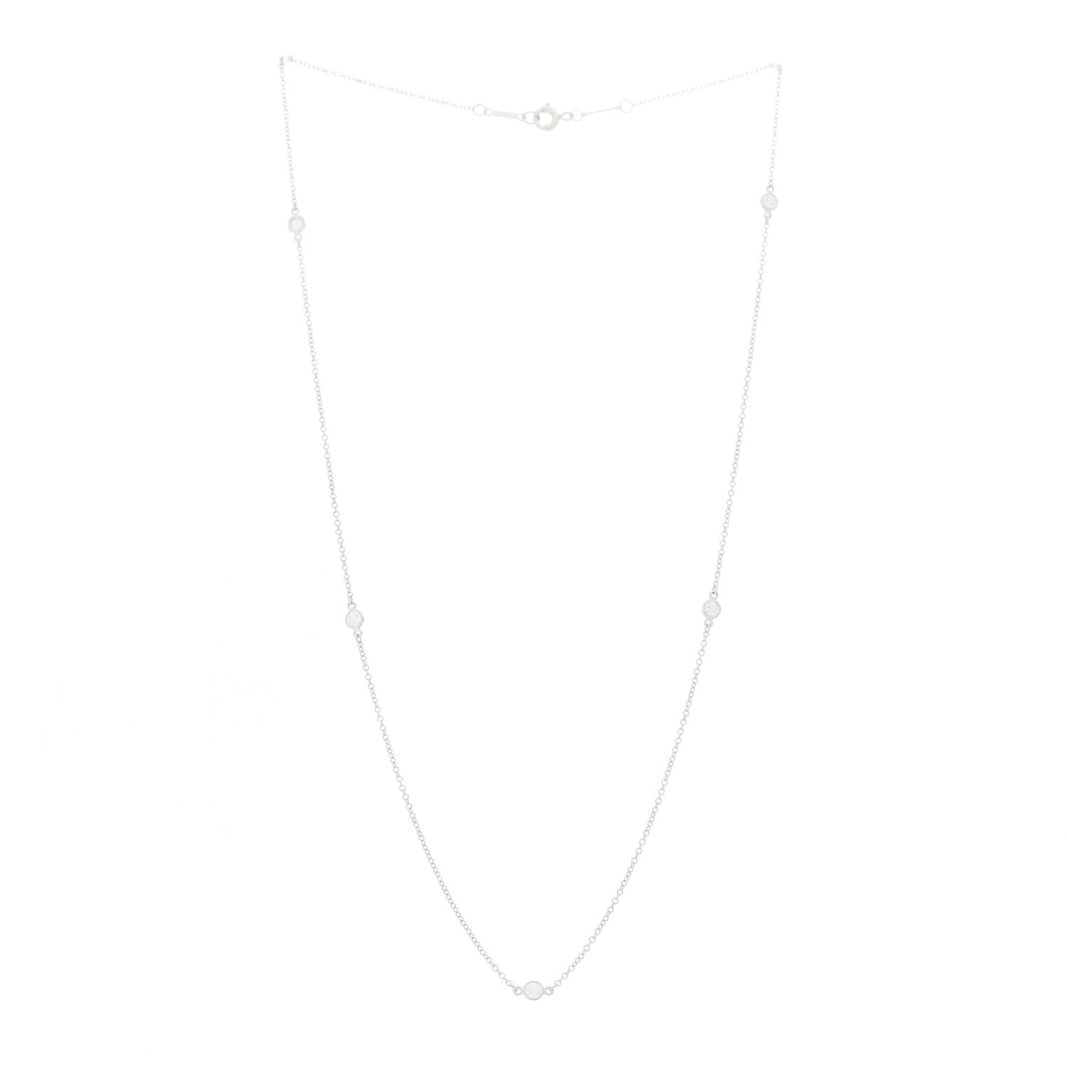 Tiffany Platinum Diamond .30ctw Elsa Peretti Diamonds by the Yard 5 Station Necklace 3 of 5