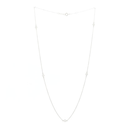 Tiffany Platinum Diamond .30ctw Elsa Peretti Diamonds by the Yard 5 Station Necklace 3 of 5