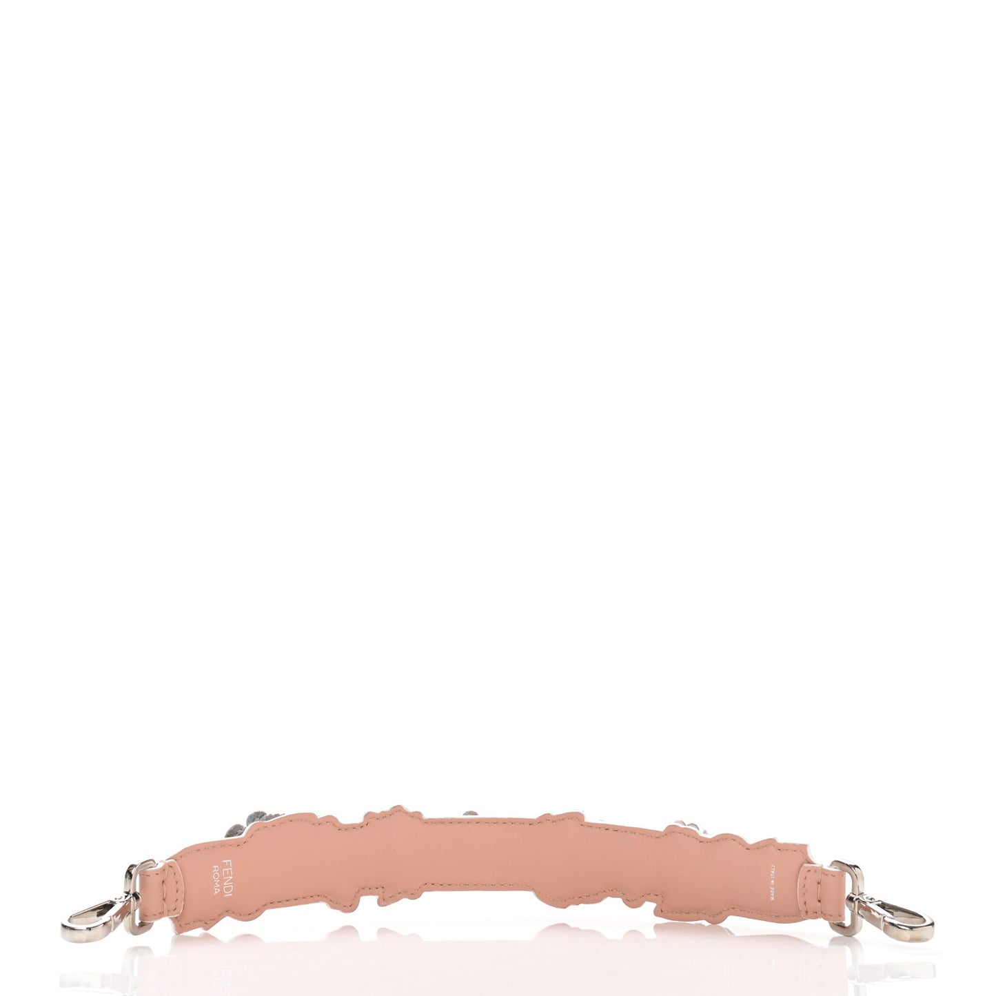 Calfskin Studded Inlaid Floral Strap You