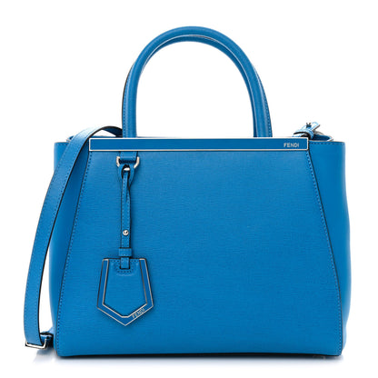 Fendi Vitello Elite Petite 2Jours Tote Blue Royal 1 of 12