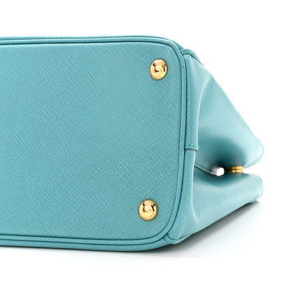 Prada Saffiano Lux Galleria Small Double Zip Tote Turchese 10 of 14