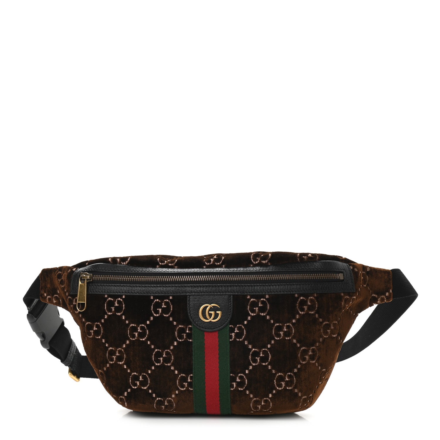Gucci GG Monogram Velvet Belt Bag Brown 1 of 9