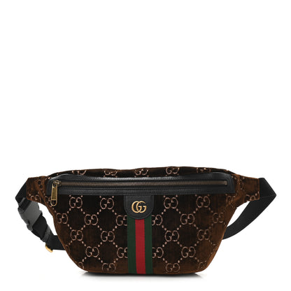 Gucci GG Monogram Velvet Belt Bag Brown 1 of 9
