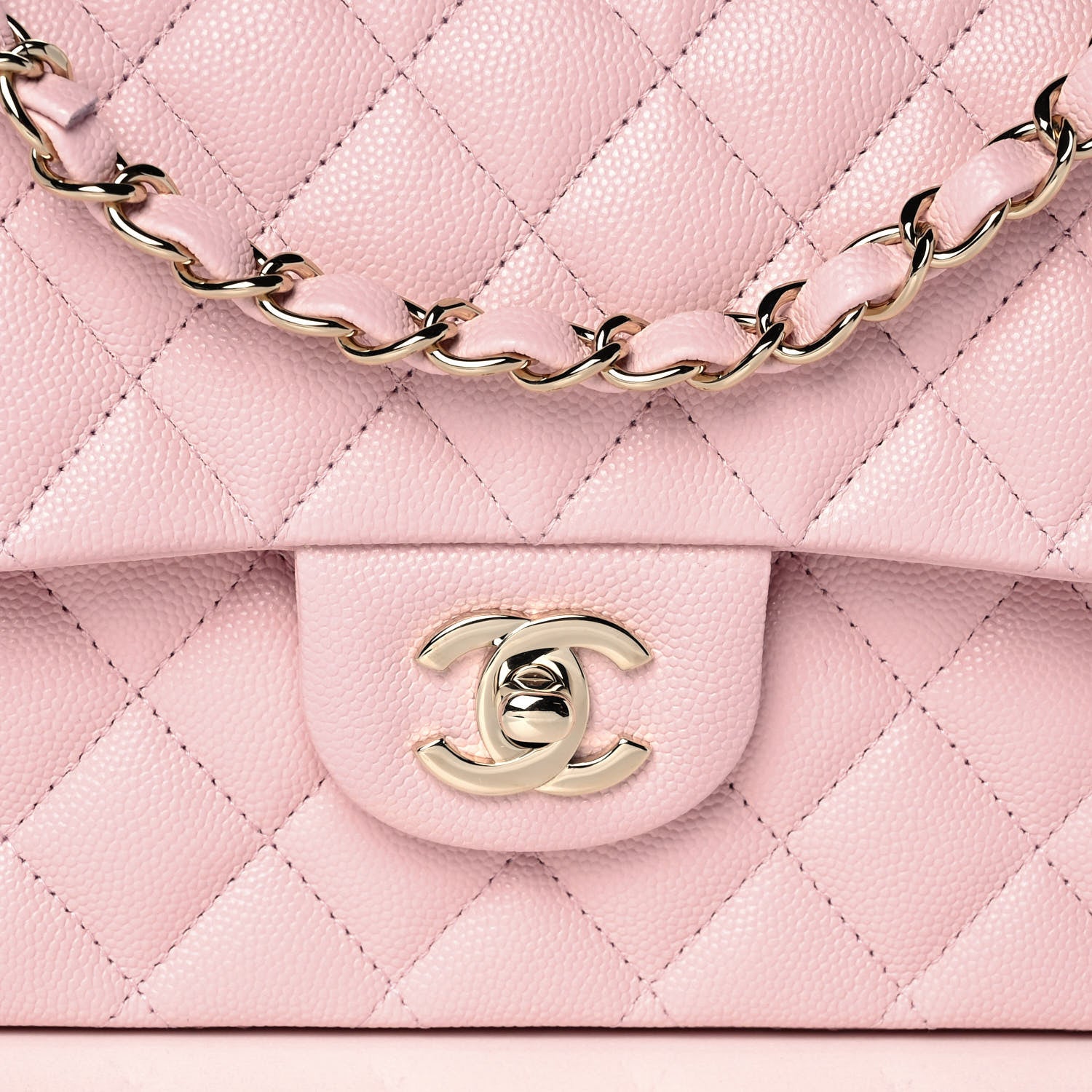 Chanel Caviar Quilted Medium Double Flap Light Pink 8 of 11