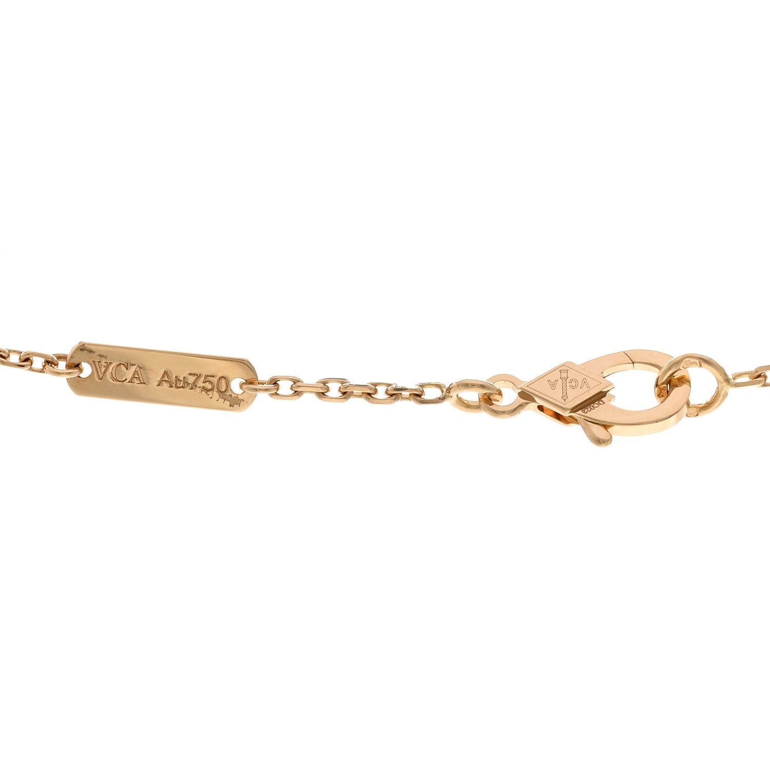 Van Cleef & Arpels 18K Yellow Gold Guilloché Vintage Alhambra Pendant Necklace 4 of 6