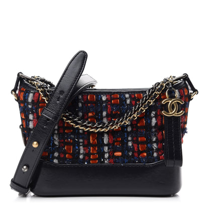 Chanel Tweed Calfskin Small Gabrielle Hobo Navy 1 of 10