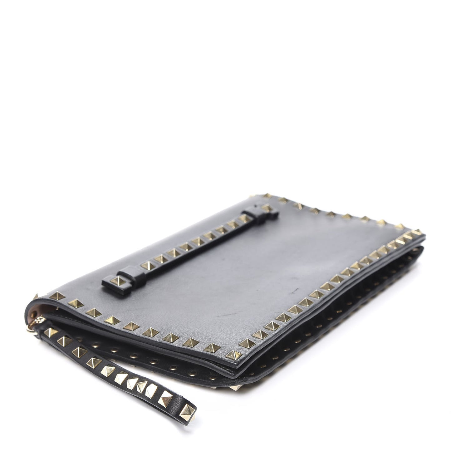 Nappa Rockstud Wristlet Clutch Black
