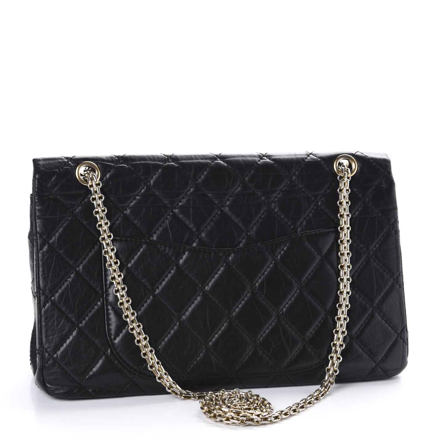 Aged Calfskin Quilted 2.55 Reissue 227 Flap Black