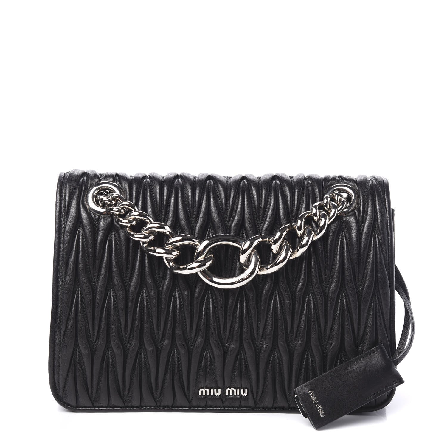 Miu Miu Nappa Matelasse Club Shoulder Bag Black 1 of 8