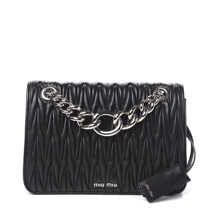 Miu Miu Nappa Matelasse Club Shoulder Bag Black 1 of 8