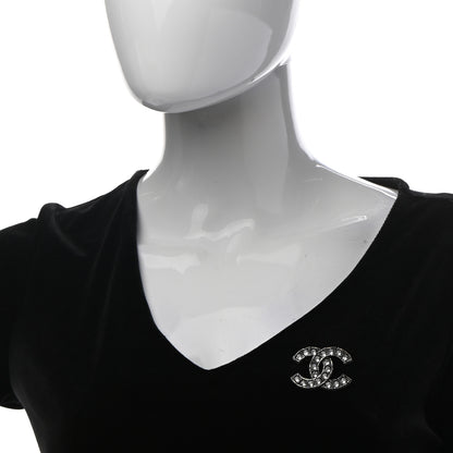 Chanel Ruthenium Crystal CC Brooch 2 of 6