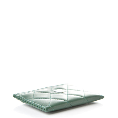 Chanel Lambskin Quilted Card Holder Green 4 of 9