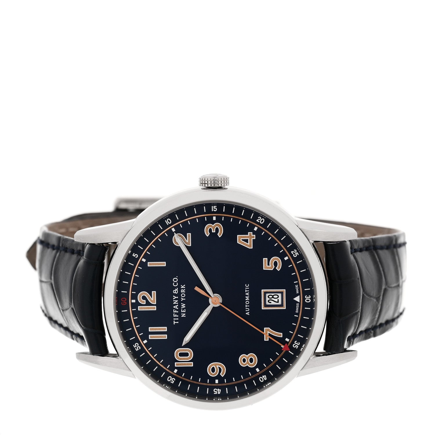 Tiffany Stainless Steel Alligator 40mm CT60 3-Hand Automatic Watch