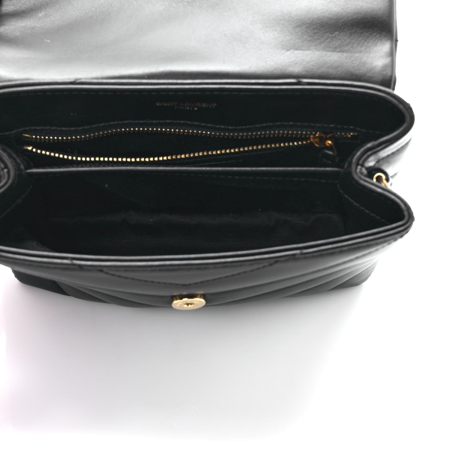 Saint Laurent Calfskin Y Quilted Monogram Toy Loulou Crossbody Bag Black 5 of 10