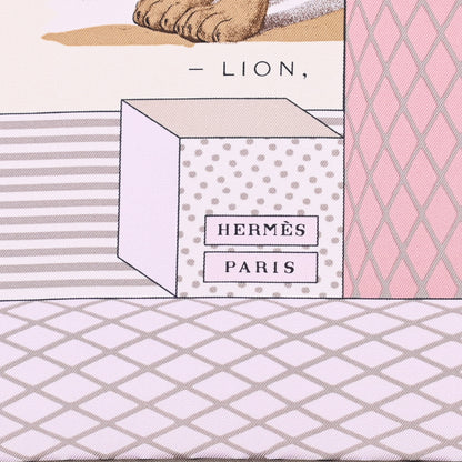 Hermes Silk Grand Theatre Nouveau Scarf 90 Rose Pale Etoupe 2 of 5