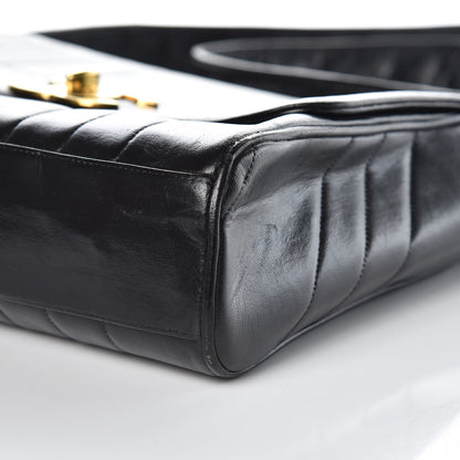 Chanel Lambskin Vertical Quilted CC Flap Shoulder Bag Black 9 of 18