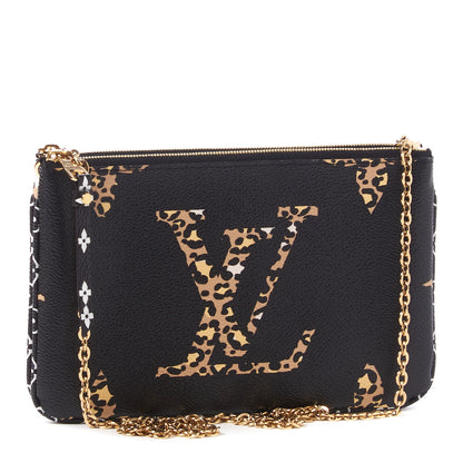Louis Vuitton Monogram Giant Jungle Pochette Double Zip Black 2 of 8