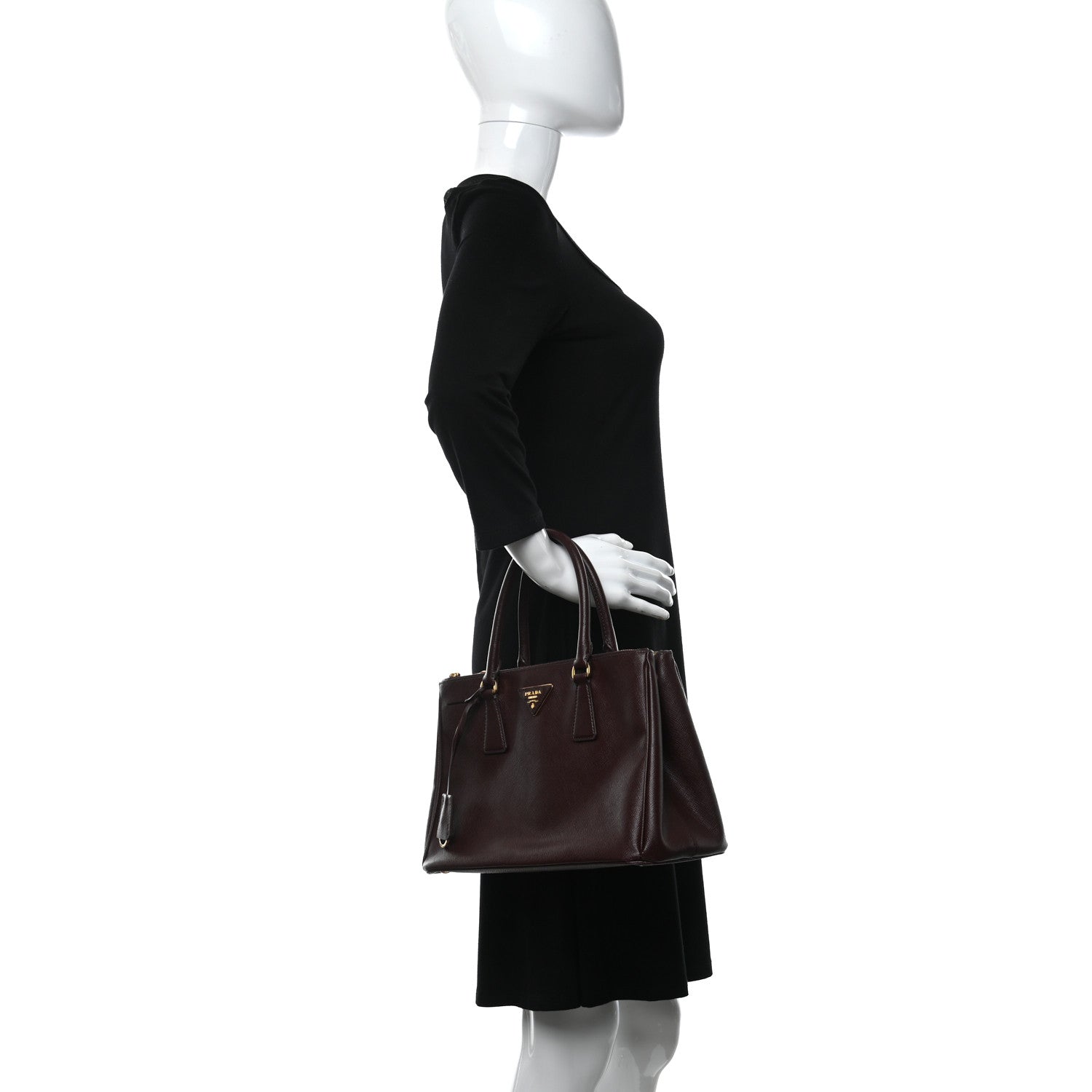 Prada Saffiano Small Galleria Double Zip Tote Granato 2 of 19