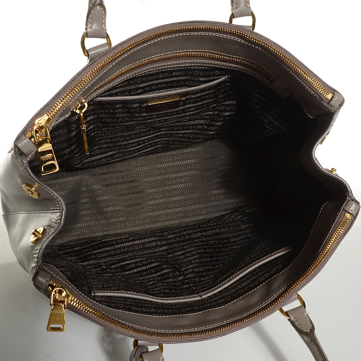 Prada Saffiano Lux Large Double Zip Tote Argilla 5 of 11