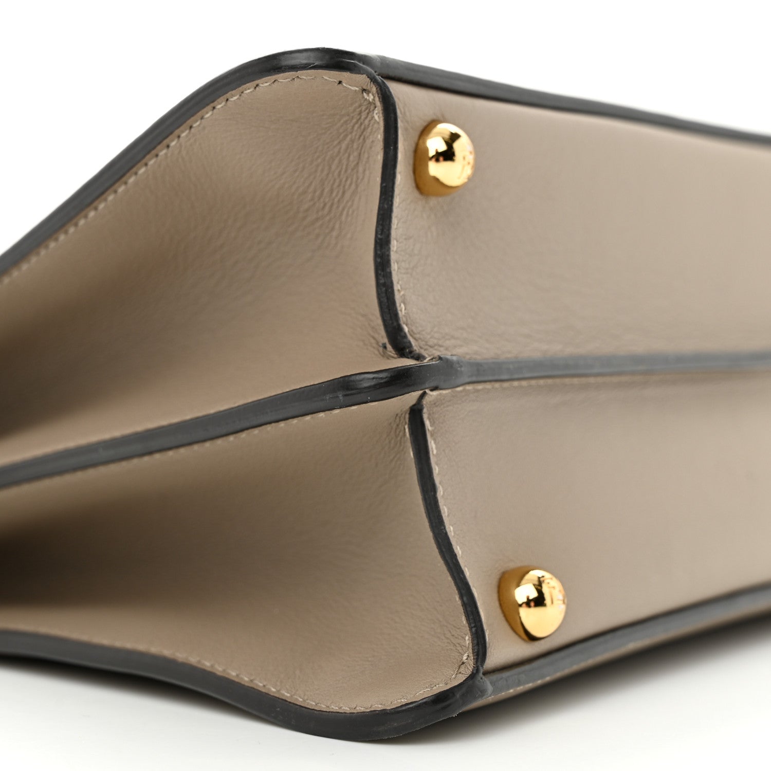 Fendi Vitello Seta Shiny Nappa Plexiglass Bi-Color Small Peekaboo I SEE U Satchel Tartaruga Black 9 of 12