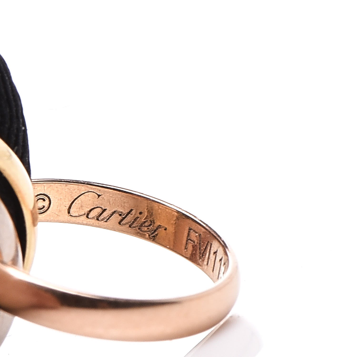 Cartier 18K Pink Yellow White Gold Trinity Adjustable Cord Bracelet Black 4 of 4