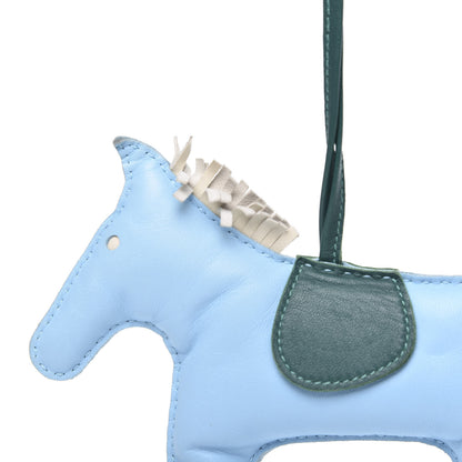Hermes Milo Lambskin Grigri Rodeo Horse Bag Charm GM Celeste Malachite Craie 3 of 4