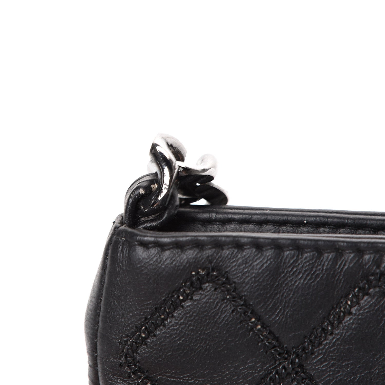 Chanel Lambskin Double Stitched Shoulder Bag Black 12 of 14