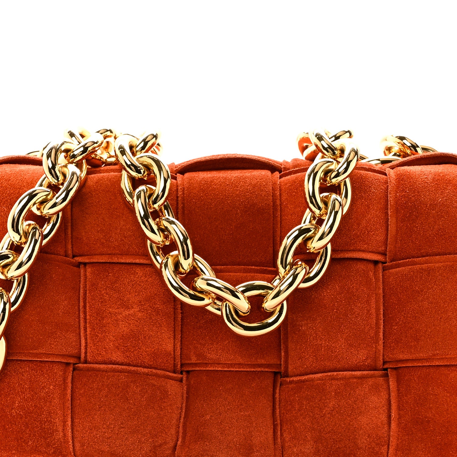 Bottega Veneta Suede Maxi Intrecciato Padded Chain Cassette Crossbody Bag Maple 8 of 10