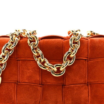 Bottega Veneta Suede Maxi Intrecciato Padded Chain Cassette Crossbody Bag Maple 8 of 10