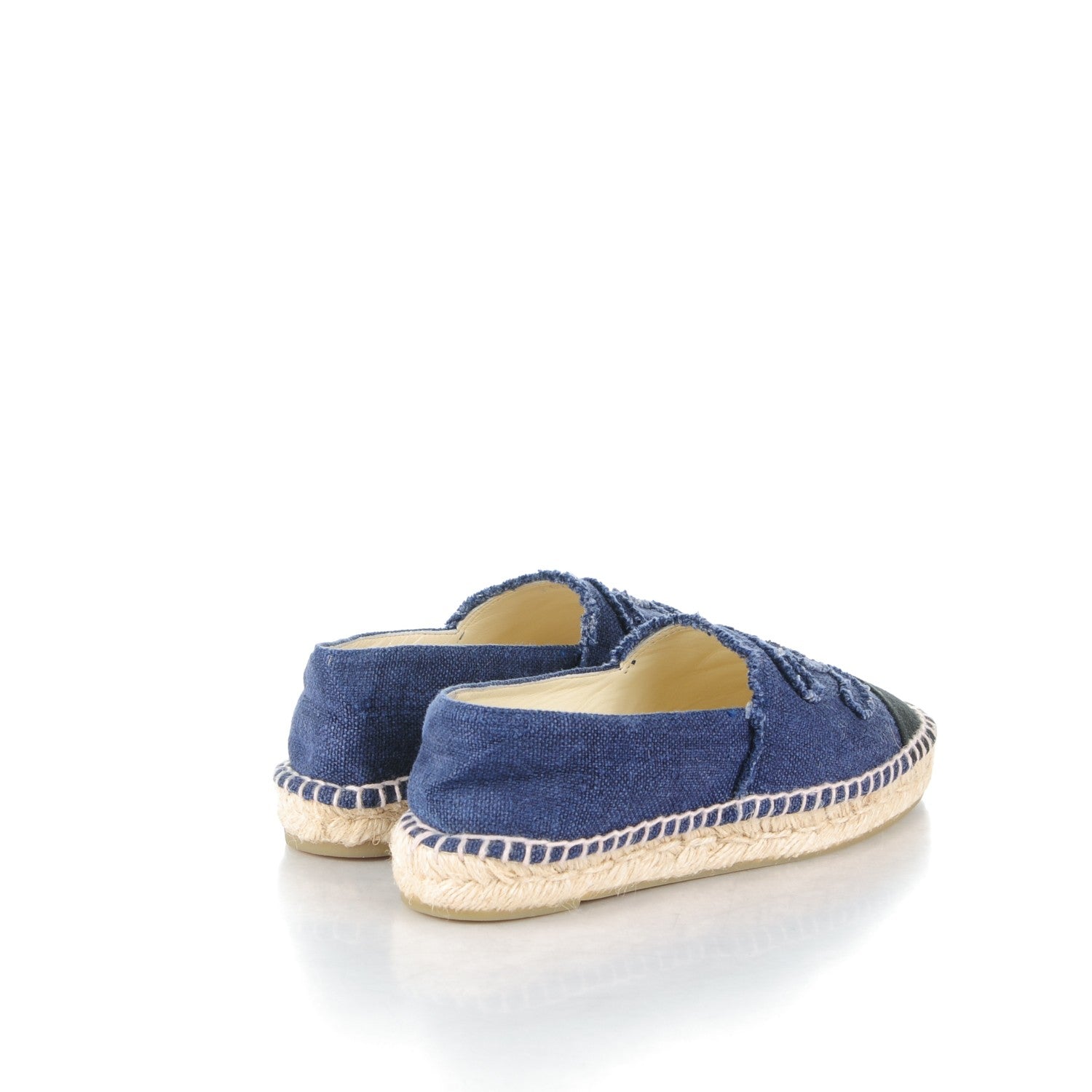 Chanel Toile CC Espadrilles 38 Blue Black 4 of 9