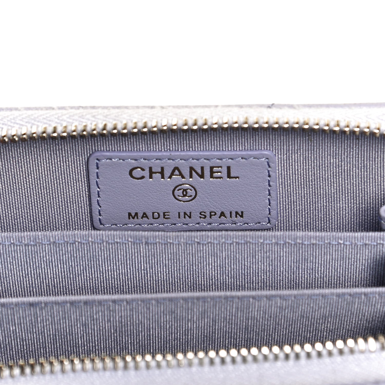 Chanel Lambskin Quilted Chanel 19 Zip Around Coin Purse Wallet Light Purple 6 of 12
