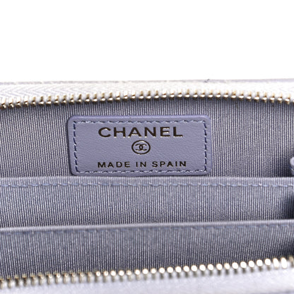 Chanel Lambskin Quilted Chanel 19 Zip Around Coin Purse Wallet Light Purple 6 of 12