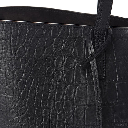 Saint Laurent Calfskin Crocodile Embossed Large Shopper Tote Black 12 of 12
