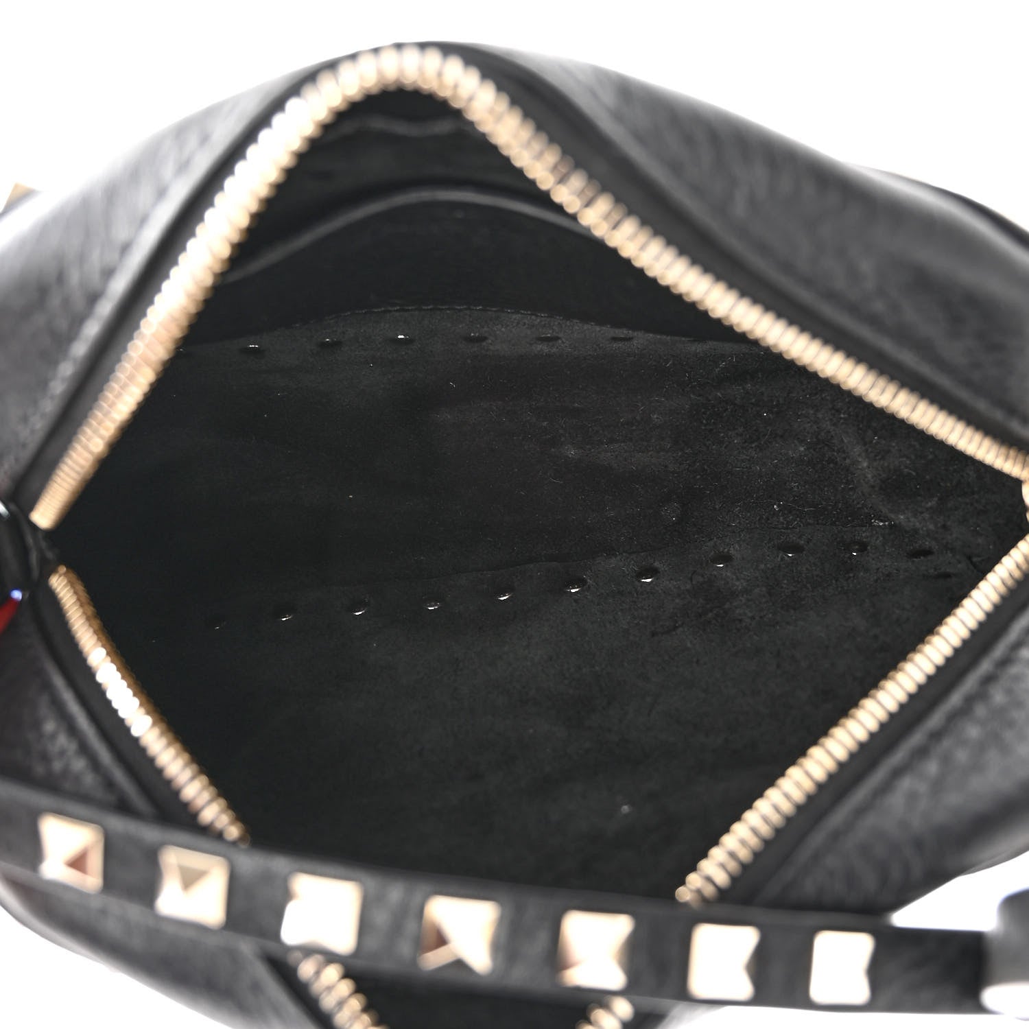 Valentino Garavani Pebbled Calfskin Rockstud Camera Crossbody Bag Black 5 of 11