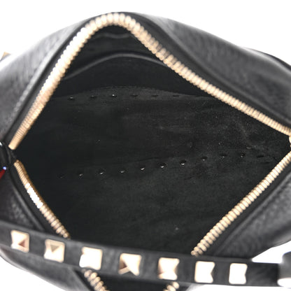 Valentino Garavani Pebbled Calfskin Rockstud Camera Crossbody Bag Black 5 of 11
