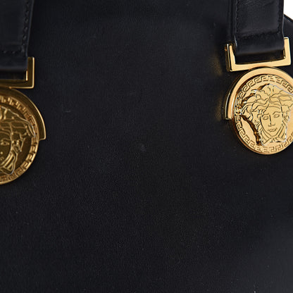 Versace Calfskin Medallion Tribute Bowling Bag Black 13 of 19