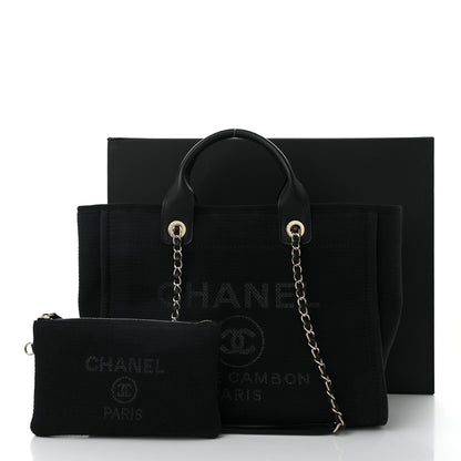 Chanel Mixed Fibers Deauville Tote Navy Blue 11 of 11
