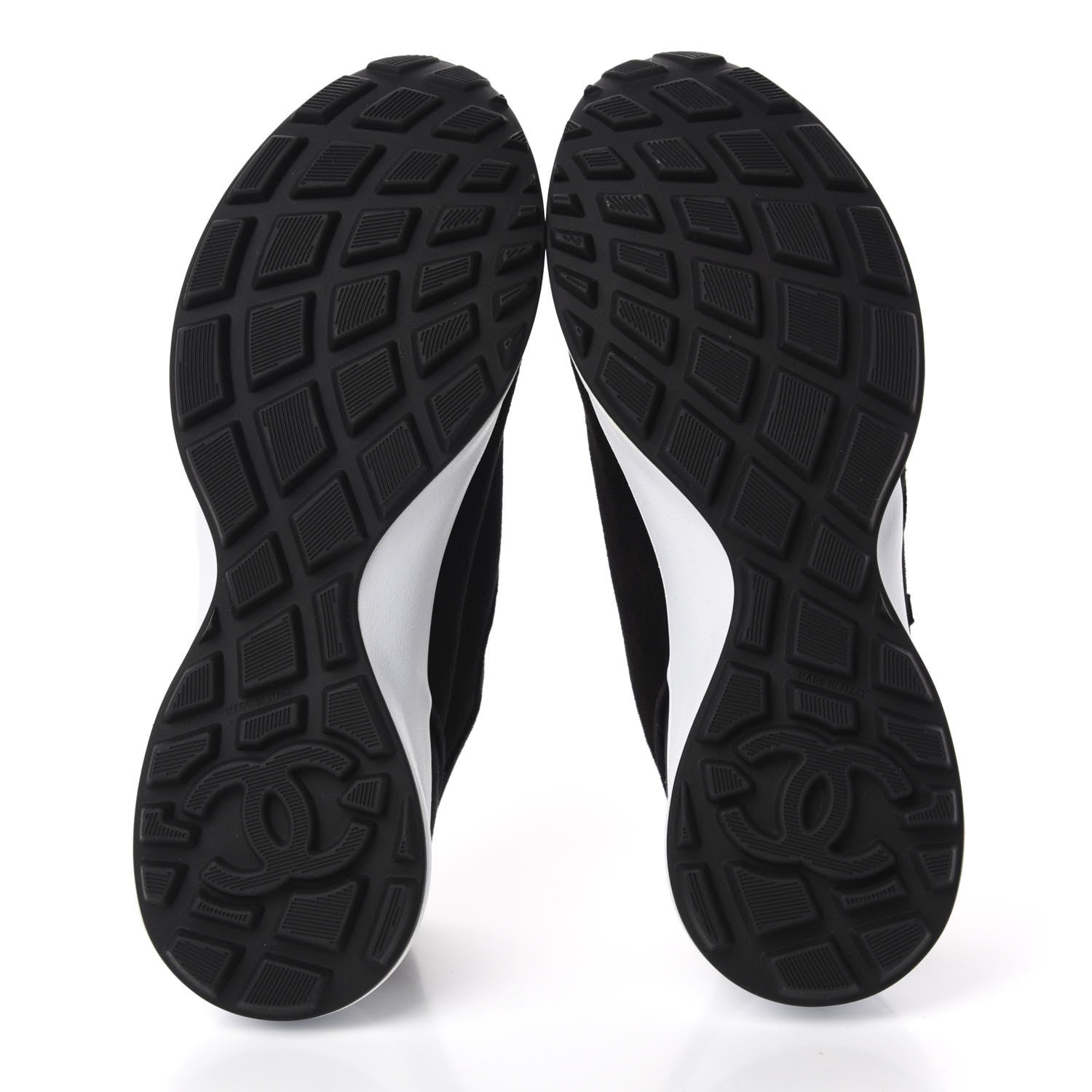 Chanel Suede Goatskin CC Sneakers 37 Black CHANEL 6 of 10