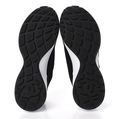 Chanel Suede Goatskin CC Sneakers 37 Black CHANEL 6 of 10