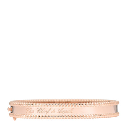 Van Cleef & Arpels 18K Rose Gold Perlee Signature Bangle Bracelet S 1 of 7