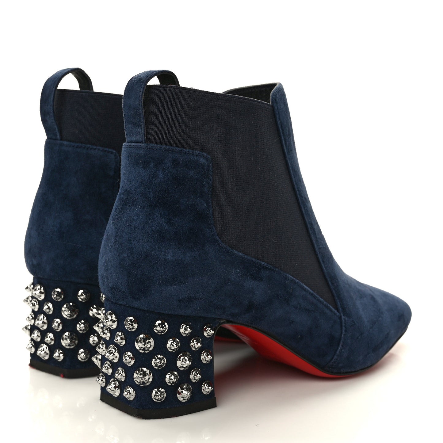 Veau Velours Spiked Study Stretch 55 Ankle Boots 36.5 Blue