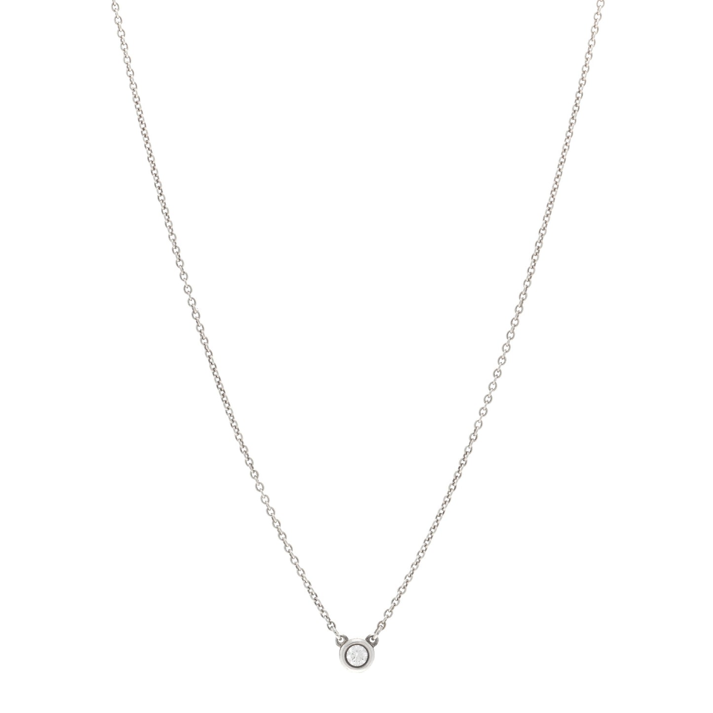 Sterling Silver Diamond .07ct Elsa Peretti Diamonds by the Yard Pendant Necklace