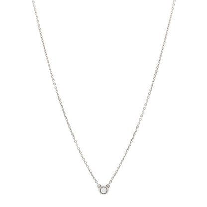 Tiffany Sterling Silver Diamond .07ct Elsa Peretti Diamonds by the Yard Pendant Necklace 1 of 4