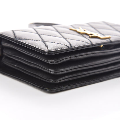 Saint Laurent Lambskin Diamond Quilted Monogram Angie Chain Bag Black 5 of 16