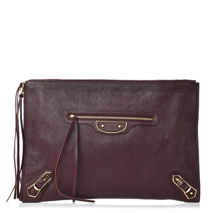 Balenciaga Chevre Gold Metallic Edge Hardware Pouch 1 of 8