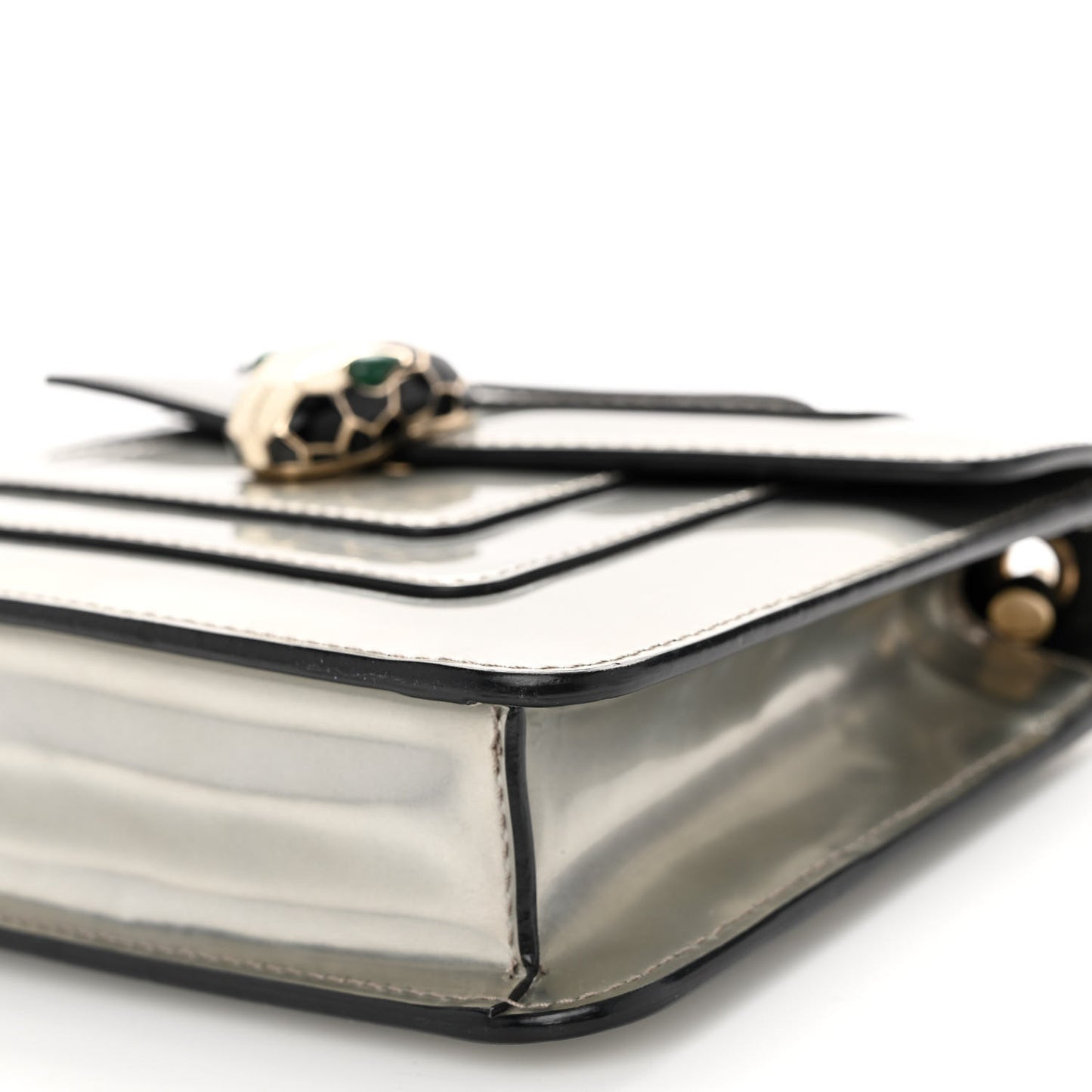 Metallic Calfskin Serpenti Forever Crossbody Bag Silver