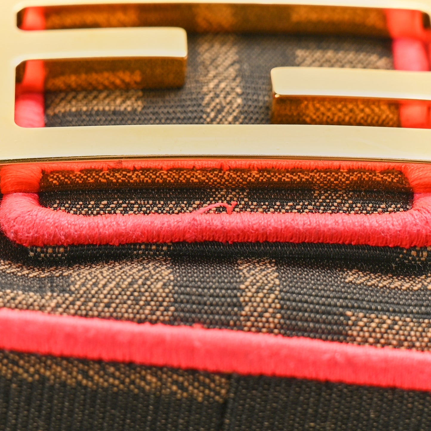 Fabric Jacquard FF 1974 Baguette Tobacco Moro Fuxia Fluo